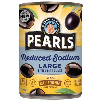 Pearls Reduced Sodium Large Ripe Pitted Olives