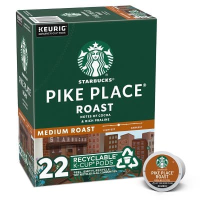 Starbucks Keurig Pike Place Roast Medium Roast Coffee Pods - 22 K