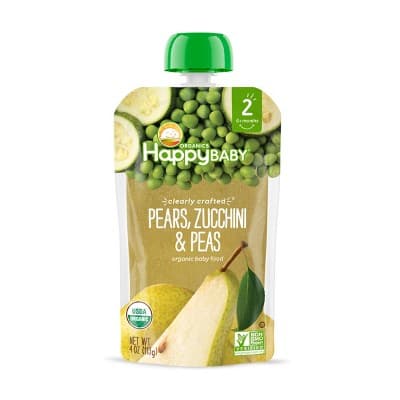 Happybaby Clearly Crafted Pears Zucchini &#38; Peas Baby Food
