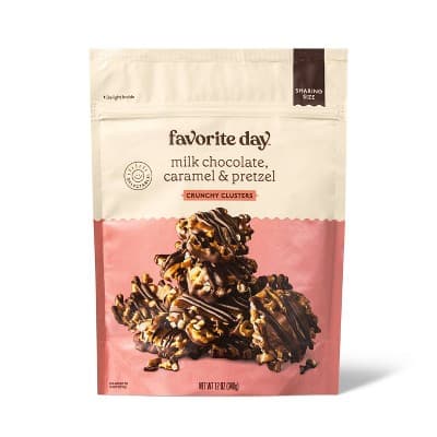 Milk Chocolate, Caramel, Pretzel Crunchy Clusters Sharing Size - Favorite Day&#8482;