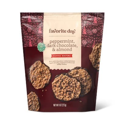Dark Chocolate Almond With Peppermint Toffee Wafers - Favorite Day&#8482;