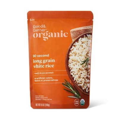 90 Second Organic Long Grain White Rice Microwavable Pouch - Good &#38; Gather&#8482;