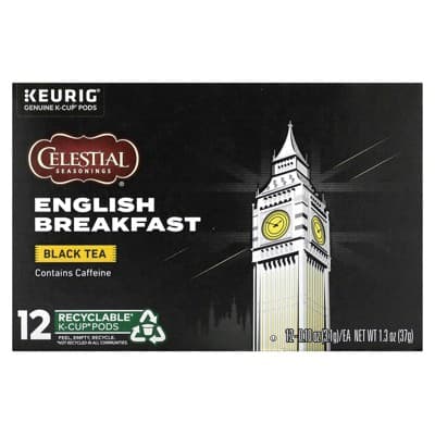 Celestial Seasonings Black Tea, English Breakfast, 12 K-Cup Pods