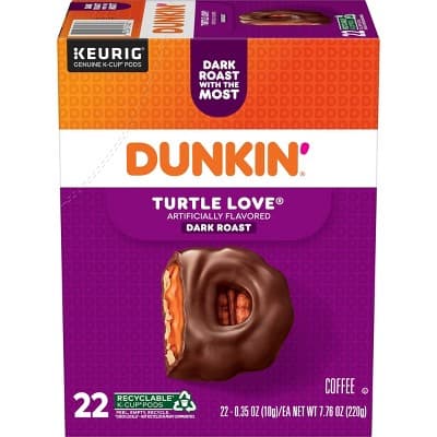 Dunkin Turtle Love Medium Roast Coffee - Keurig K-Cup