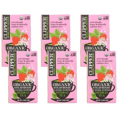 Clipper Organic Strawberry & Elderflower Herbal Tea -  6/20 Bags