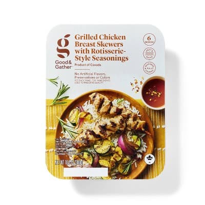Grilled Chicken Breast Skewers With Rotisserie-Style Seasonings  Good &#38; Gather&#8482;