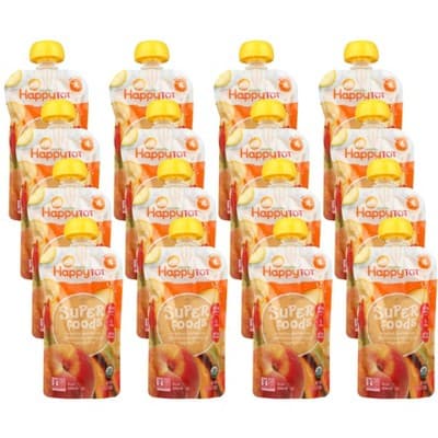 Happy Family Organics Happy Tot Superfoods Organic Bananas, Peaches, And Mangos Fruit Blend