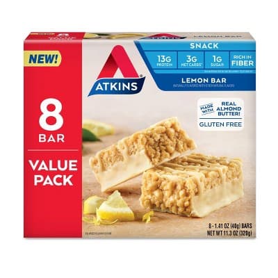 Atkins Gluten Free Lemon Snack Bar Value Pack