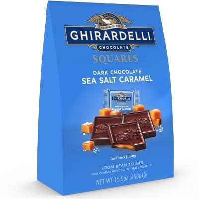 Ghirardelli Dark Chocolate Sea Salt Caramel Squares Xl Bag Candy