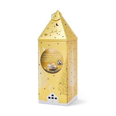 M&#38;S Luxury Gold Tea Light Up Lantern - Colors May Vary