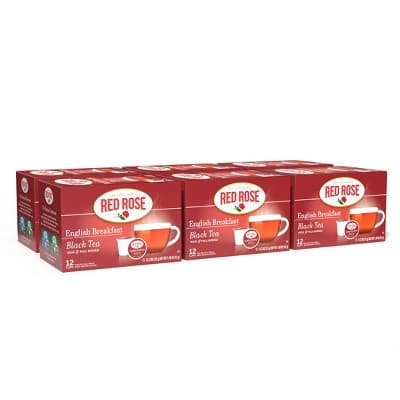 Red Rose English Breakfast Tea With 12 K-Cups Per Box K-Cup Pods For Keurig