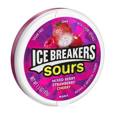 Ice Breakers Sours Mixed Berry Sugar Free Mint Candies