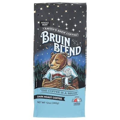 Raven'S Brew Grin & Bear It Bruin Blend Full City Roast Dark Roast Whole Bean Coffee