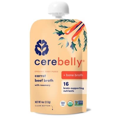 Cerebelly Bone Broth Baby Meals Pouch - Carrot Beef Broth