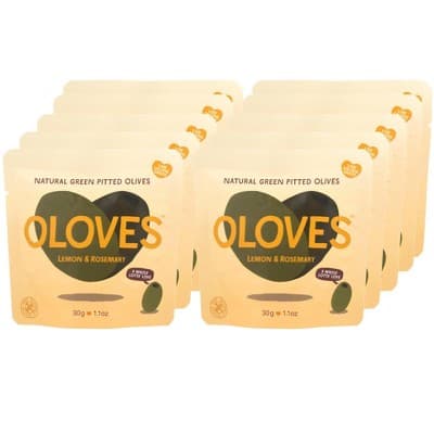Oloves Natural Green Pitted Olives Lemon & Rosemary