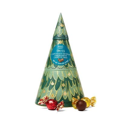 M&#38;S Swiss Chocolate Truffle Assortment Light Up Tin Tree