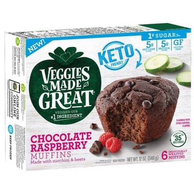 Garden Lite Veggies Made Great Gluten Free  Keto Chocolate Raspberry Muffin
