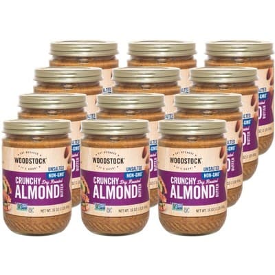Woodstock Crunchy Unsalted Dry Roasted Almond Butter