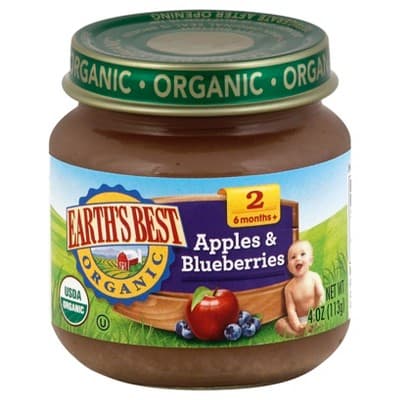 Earth'S Best Organic Stage 2 Apples & Blueberry Jar