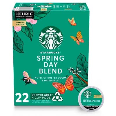 Starbucks Keurig Spring Day Blend Medium Roast Coffee Pods - 22 K