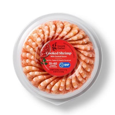 Peeled &#38; Deveined Tail On Cooked Shrimp With Cocktail Sauce -  - Good &#38; Gather&#8482;