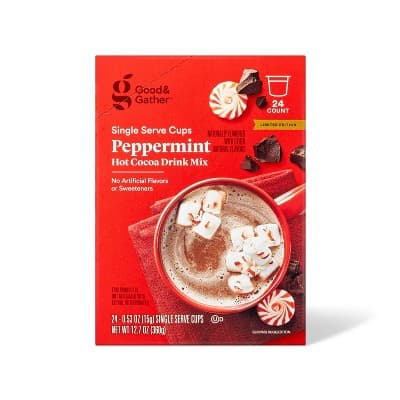 Peppermint Hot Cocoa Drink Mix Single Serve - Good &#38; Gather&#8482;