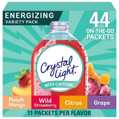 Crystal Light Energizing Variety Pack Drink Mix: Peach Mango, Wild Strawberry, Citrus, Grape