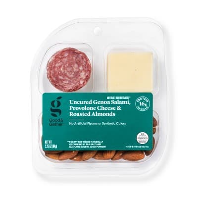 Uncured Genoa Salami, Provolone Cheese And Roasted Almonds Snacker - Good &#38; Gather&#8482;