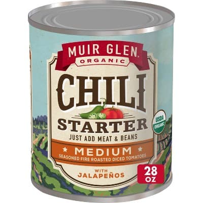 Muir Glen Chili Starter Medium Fire Roasted Tomatoes With Jalapenos
