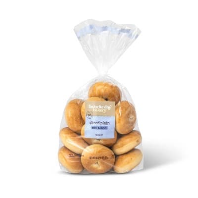 Plain Sliced Mini Bagels  Favorite Day&#8482;