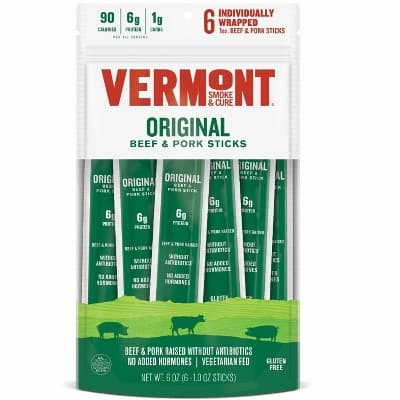 Snack Sticks By Vermont Smoke & Cure – Original Flavor – Beef & Pork – Healthy Meat Protein – Jerky Sticks Pouch