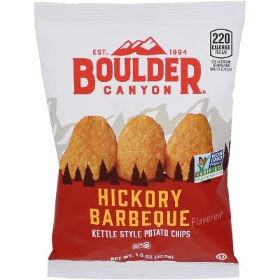 Boulder Canyon Natural Foods Potato Chips, Kettle Cooked, Hickory Barbeque
