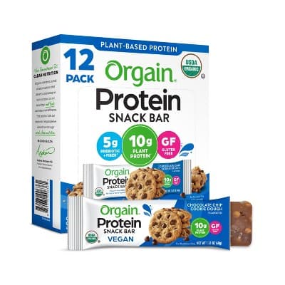 Orgain Organic Vegan Protein Bar - Chocolate Chip Cookie Dough