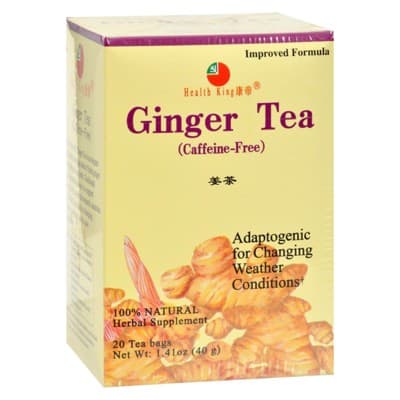 Health King Medicinal Teas Ginger Herb Caffeine Free Tea -20 Bags