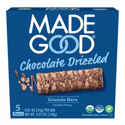 Is it Rice Free? Madegood Vanilla Chocolate Drizzled Granola Bars