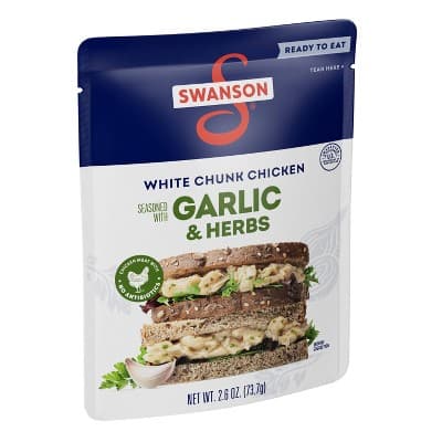 Swanson Garlic And Herbs White Chunk Chicken Ready To Eat Fully Cooked
