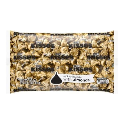 Gold Hershey'S Kisses Candy Milk Chocolate With Almonds