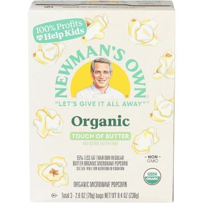 Newman'S Own Microwave Popcorn, Organic, Touch Of Butter
