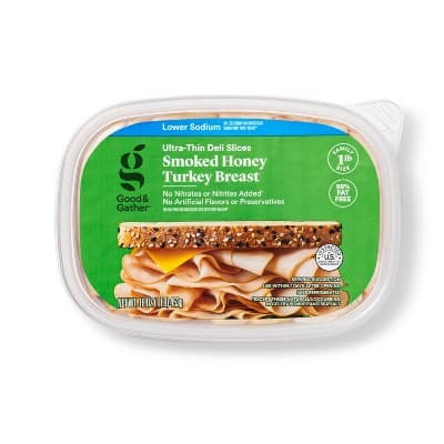 Lower Sodium Smoked Honey Turkey Breast Ultra-Thin Deli Slices - Good &#38; Gather&#8482;