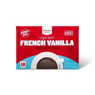 French Vanilla Light Roast Coffee - Single Serve Pods - Market Pantry&#8482;