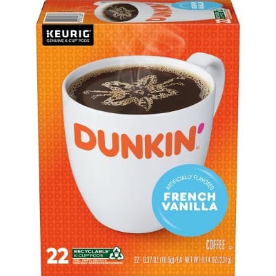 Dunkin&#39; French Vanilla Flavored Medium Roast Coffee - Keurig K-Cup