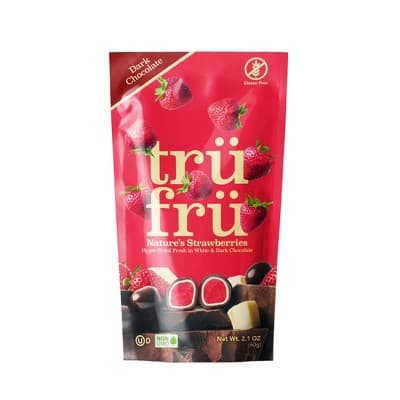 Tru Fru Hyper-Dried Strawberries Covered In Dark Chocolate Candy