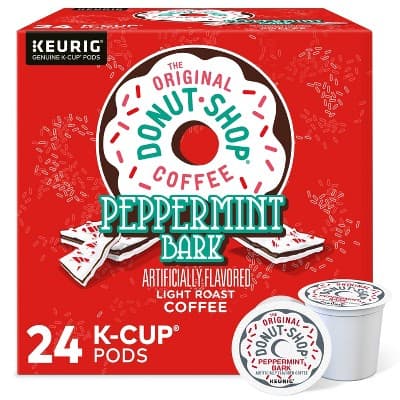 The Original Donut Shop Peppermint Bark Medium Roast Keurig K-Cup Coffee Pods Flavored Coffee