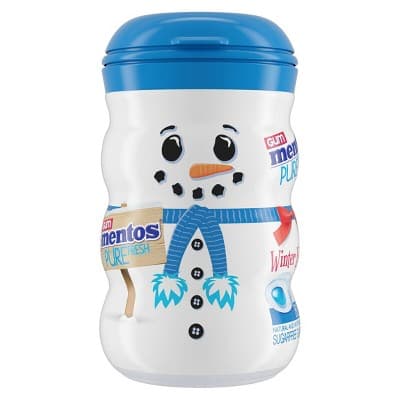 Mentos Fresh Mint Holiday Snowman Chewning Gum
