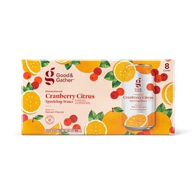 Cranberry Citrus Sparkling Water - Oz Cans - Good & Gather&#8482;