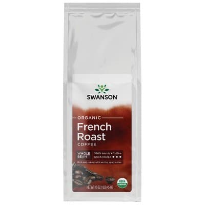 Swanson Organic French Roast Whole Bean Coffee - Dark Roast Pkg