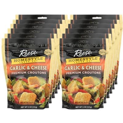 Reese Homestyle Large Cut Garlic & Cheese Premium Croutons