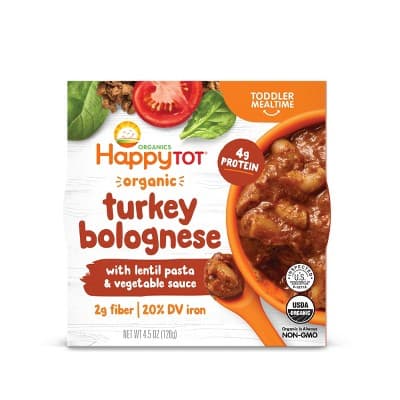 Happytot Toddler Pasta Bowl Turkey Bolognese With Lentil Pasta