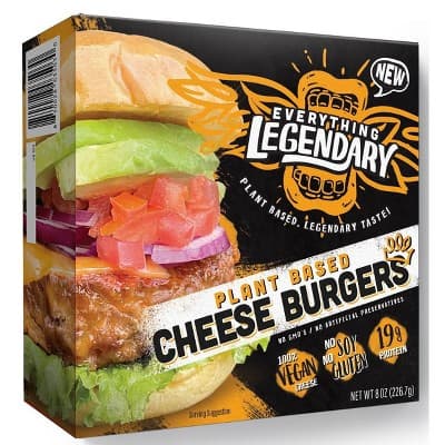 Everything Legendary Plant-Based Cheeseburger Patties With Vegan Cheese