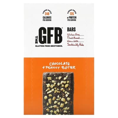 The Gfb Gluten Free Bars, Chocolate + Peanut Butter, 12 Bars